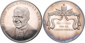 Vatikan Johannes Paul I. 1978-1978 Silbermedaille 1978 (v. IMM 1980) aus der Serie ' Die Päpste des XX. Jahrhunderts', mit Punze 999 
50,3mm 49,2g PP...