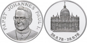 Vatikan Johannes Paul I. 1978-1978 Silbermedaille 1978 (unsign.) auf seine Amtszeit 26.8.-28.9.1978, i.Rd: 0394 
40,3mm 23,0g PP