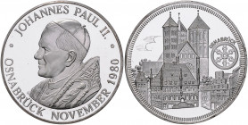 Vatikan Johannes Paul II. 1978-2005 Lot von 3 Feinsilbermedaillen 1980 auf seinen Besuch in Deutschland, mit unterschiedlichen Motiven 
je ca. 40,0mm...