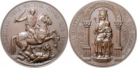 Vatikan - Varia Bronzemedaille o.J. (v. Poncet) auf die Jungfrau Maria als Beschützerin von Marseille 
68,2mm 100,9g f.st
