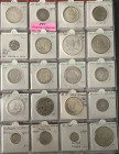 Lot von 100 Silbermünzen aus aller Welt, von Andorra bis Virgin Islands, ca. 1070 g Silber
