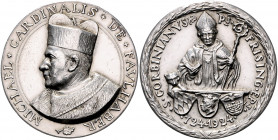 Medaillen von Karl Goetz Silbermedaille 1924 (Karl Goetz/Max Bernhardt) auf Kardinal Michael Faulhaber, i.Rd: SILBER 950 Kien. 641. Slg. Bö. 6718. Geb...