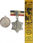 Erster Weltkrieg 1918 Lot von 3 Stücken: Silbermedaille 1914 (unsign.) Weihnachten / Russisch Feldzug, Punze im Rand (mit Öse 32,1mm 9,7g), Vivat-Seid...