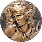 Jugendstil Einseitige Bronzemedaille o.J. (v. Loudray) Vs. einer Prämienmedaille
113,3mm 769g Prachtexemplar mit rückseitiger Aufhängeöse st
