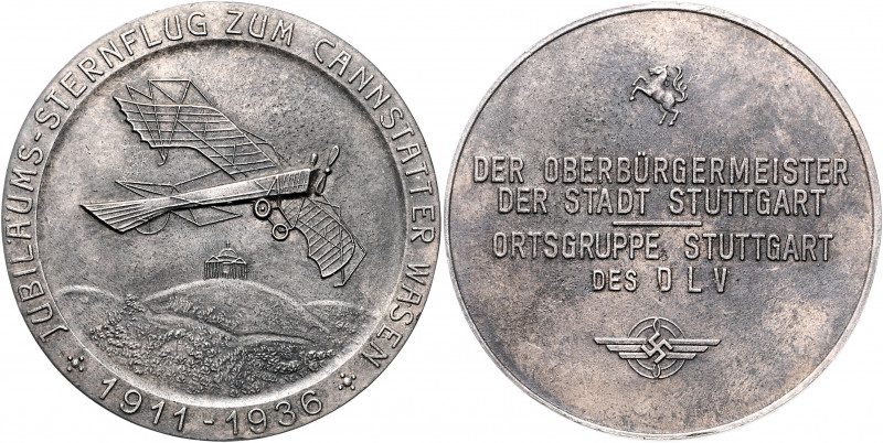 Luftfahrt Zinkmedaille 1936 auf den Jubiläums-Sternflug zum Cansstatter Wasen 19...