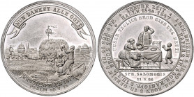 Not und Teuerung Zinnmedaille 1847 (v. Lorenz) auf die Hungersnot in Halle Brett. 2050. G.P.H. 1200. 
kl.Kr., 41,9mm 29,5g vz-st