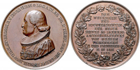 Numismatiker in nummis - Adler, Dr. Jakob G.C. 1756-1834 Bronzemedaille 1833 (v. Loos/König) auf sein 50. Amtsjubiläum an der Uni Kopenhagen Schmidt 5...