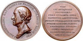 Numismatiker in nummis - Barthelemy, Jean J. 1716-1795 Bronzemedaille 1795 (v. B. Duvivier) auf den Tod des Direktors des Pariser Medaillenkabinetts S...