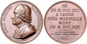 Numismatiker in nummis - Barthelemy, Jean J. 1716-1795 Bronzemedaille 1824 (v. Gatteaux) Direktor des Pariser Medaillenkabinetts, mit Lebensdaten, aus...