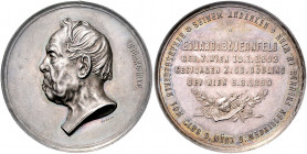Numismatiker in nummis - Bauernfeld, E. von 1802-1890 Silbermedaille 1890 (v. Jauner) gewidmet von seinen Wiener Freunden Schmidt -. Wurzbach 572. 
w...
