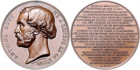 Numismatiker in nummis - Bovy, Antoine 1795-1877 Bronzemedaille 1864 (v. H. Bovy) Schmidt -. Forrer I,249. Leu 1659. 
50,5mm 63,5g vz-st
