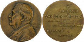 Numismatiker in nummis - Broeck, Edouard van den 1820-1904 Bronzemedaille 1904 (v. Devreese) Zur Erinnerung, gestiftet von seinen Freunden Schmidt 263...