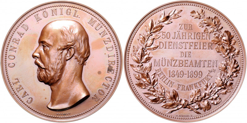 Numismatiker in nummis - Conrad, Carl 1826-1906 Bronzemedaille 1899 (v. Weigand/...