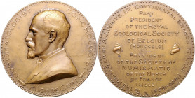 Numismatiker in nummis - Cort, Hugo de Bronzemedaille 1925 (v. Bonnetain) auf den Gründer der Numismatischen Gesellschaft Nordfrankreichs (Lille). Sch...