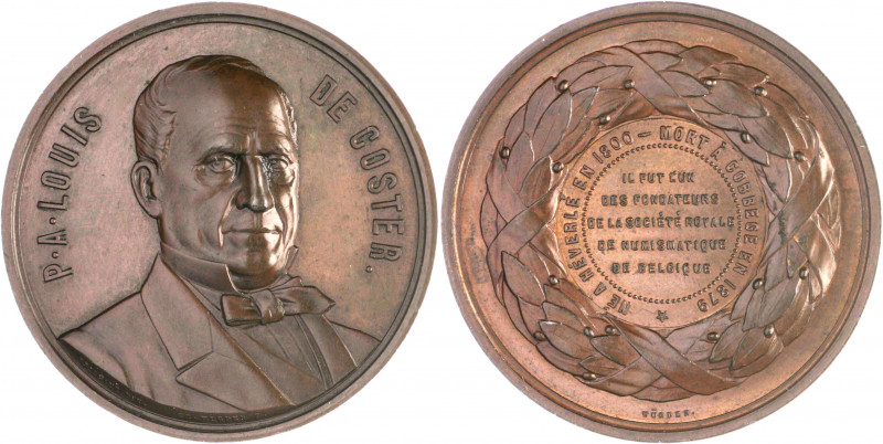 Numismatiker in nummis - Coster, Louis de 1800-1879 Bronzemedaille 1879 (v. Ch. ...