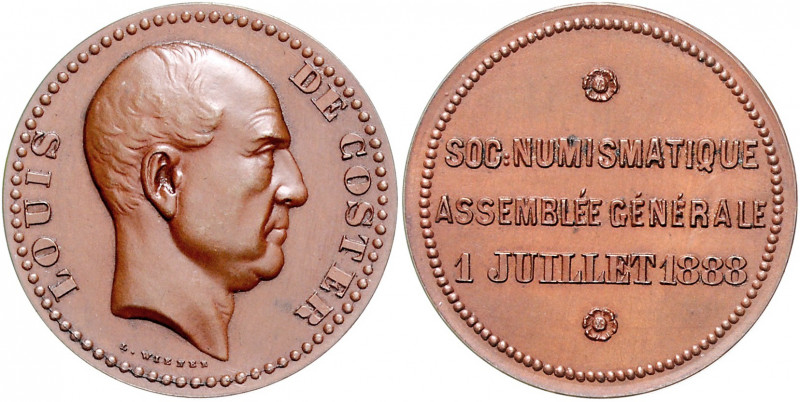 Numismatiker in nummis - Coster, Louis de 1800-1879 Bronzemedaille 1888 (v. Wien...