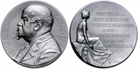 Numismatiker in nummis - Dompierre de Chaufepie,H.1861-1911 Bronzemedaille 1908 brüniert (v. Toon Dupuis) Direktor des Königlichen Münzkabinetts in De...