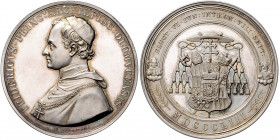 Numismatiker in nummis -Fürstenberg, Friedrich v. 1813-1892 Silbermedaille 1853 (v. Radnitzky) auf seine Inthronisation in Olmütz Schmidt 519. M-G 106...