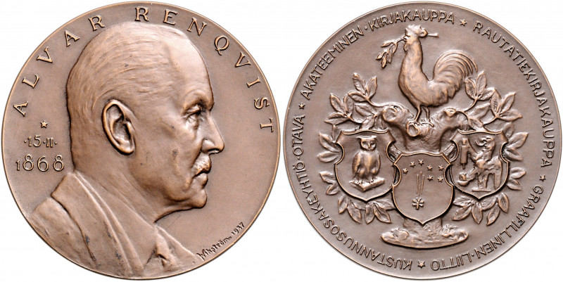 Numismatiker in nummis - Renquist, Alvar 1868-1947 Bronzemedaille 1937 (v. E. Wi...