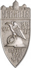 Allgemeine Medaillen Versilberte Kupferplakette 1929 einseitig auf den Parteitag der NSDAP in Nürnberg, Rs: Hersteller F. HOFFSTÄTTER BONN 800 
selte...