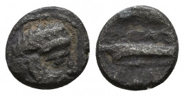 Greek AR Silver Obol, Ca. 350-300 BC..

Weight: 0.8 gr
Diameter: 8 mm