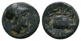 KINGS of MACEDON. Demetrios I Poliorketes. 306-283 BC. Æ 

Weight: 1.9 gr
Diameter: 12 mm