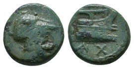 KINGS of MACEDON. Demetrios I Poliorketes. 306-283 BC. Æ 

Weight: 1.7 gr
Diameter: 11 mm