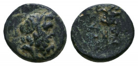 Greek Coins. 306-283 BC. Æ 

Weight: 1.0 gr
Diameter: 9 mm