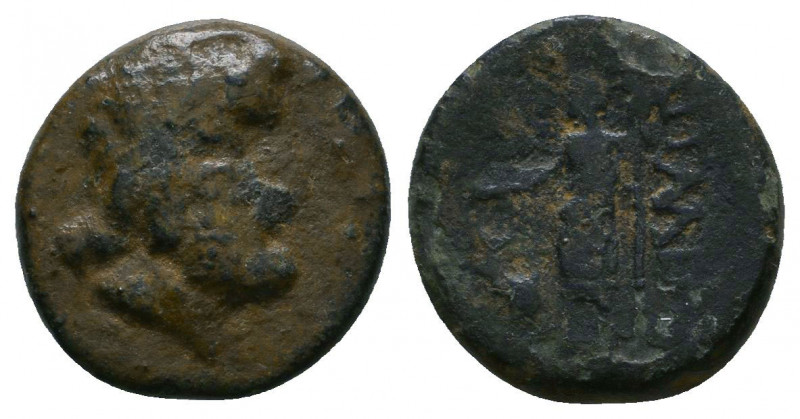 Greek Coins. 306-283 BC. Æ 

Weight: 2.4 gr
Diameter: 13 mm