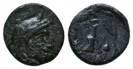 Greek Coins. 306-283 BC. Æ 

Weight: 1.2 gr
Diameter: 11 mm
