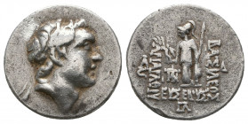 KINGS of CAPPADOCIA. Ariarathes V Eusebes Philopator. Circa 163-130 BC. AR Drachm.

Weight: 4.1 gr
Diameter: 17 mm