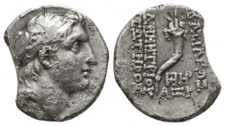 Seleucid kings of Syria, Demetrios I Soter (162-150), Drachm

Weight: 3.6 gr
Diameter: 17 mm