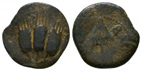 JUDAEA. Roman Procurators. (AD 59-62). Æ prutah 

Weight: 1.8 gr
Diameter: 17 mm