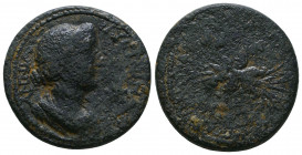 Faustina II (wife of M. Aurelius) Æ 26mm of Diocaesarea, Cilicia. AD 161-176.

Weight: 11.6 gr
Diameter: 26 mm