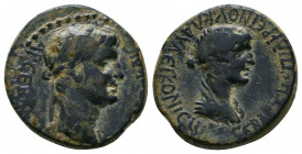 Claudius and Agrippina II, Galatia, Iconium, 41-54 AD, AE
Obv: Laureate head of Claudius right
Rev: Draped bust of Agrippina II right
RPC I 3542

Weig...