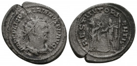 Valerian I. AD 253-260. AR Antoninianus

Weight: 4.9 gr
Diameter: 25 mm