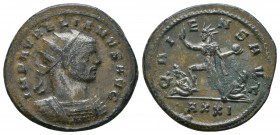 Aurelian Æ Antoninianus. AD 274-275. 

Weight: 3.9 gr
Diameter: 22 mm