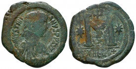 Justinian I. 527-565. Æ Follis

Weight: 15.6 gr
Diameter: 30mm