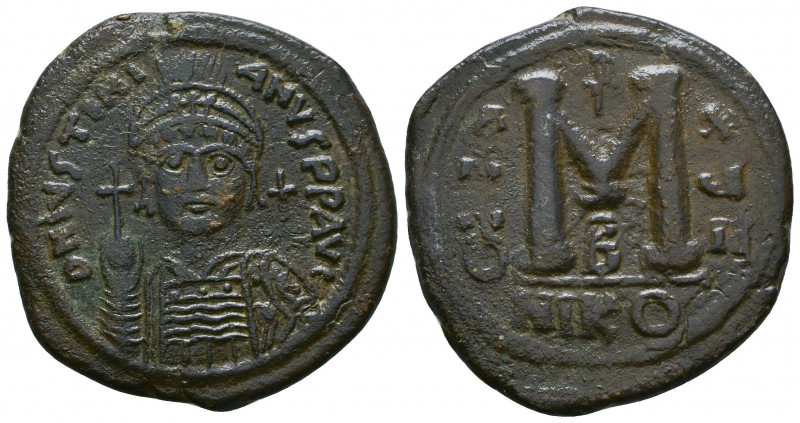 Justinian I. 527-565. Æ Follis

Weight: 19.5 gr
Diameter: 34 mm