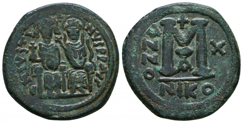 JUSTIN II. 565-578 AD. Æ Follis

Weight: 11.5 gr
Diameter: 29 mm