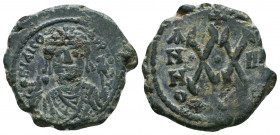 MAURICE TIBERIUS. 582-602 AD. Æ Half Follis

Weight: 6.0 gr
Diameter: 22 mm