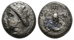 Pontos, Amisos. Late 5th-4th century B.C. AR drachm

Weight: 3.0 gr
Diameter: 13 mm