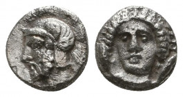 Greek AR Silver Obol, Ca. 350-300 BC..

Weight: 0.8 gr
Diameter: 8 mm