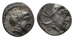 Greek AR Silver Obol, Ca. 350-300 BC..

Weight: 0.6 gr
Diameter: 8 mm