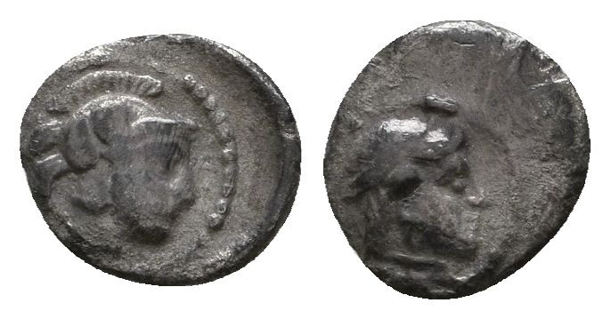 Greek AR Silver Obol, Ca. 350-300 BC..

Weight: 0.3 gr
Diameter: 8 mm