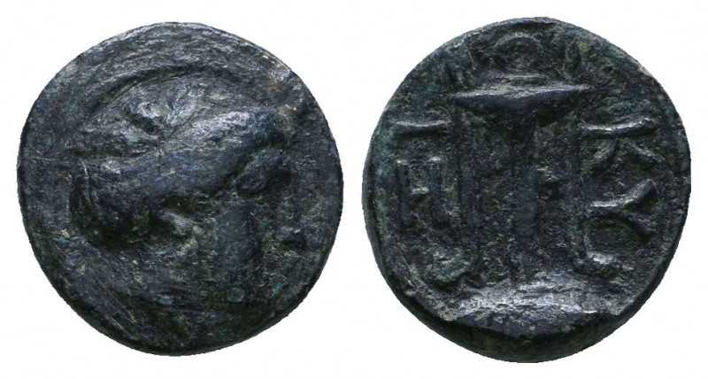 Mysia. Kyzikos Æ18 / Kore Soteira
Date: 4th Century BC
Obverse: Head of Kore Sot...