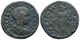 Mysia. Germe. Gordian III AD 238-244. Ae AVT K M ATN ΓΟΡΔΙΑΝΟ, laureate, draped and cuirassed bust right / ΓƐΡΜΗΝΩΝ, Zeus seated left, holding patera ...