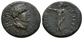 Roman Provincial
Vespasian (69-79). Phrygia, Cotiaeum. Æ. Ti. Klau. Papylos, magistrate. Laureate head r. R/ Zeus(?) standing l., raising arm. RPC II ...