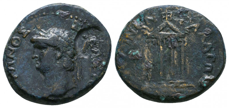 Roman Provincial Coins
GALATIA. Koinon of Galatia. Nero (54-68). Ae.
Obv: NEPΩNO...