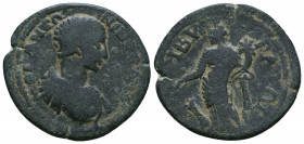 PHRYGIA. Cibyra. Diadumenian (Caesar, 217-218). Ae.
Obv: Μ ΟΠ ΑΝΤΩΝΙΝΟΣ ΔV Κ.
Bareheaded, draped and cuirassed bust right.
Rev: ΚΙΒVΡΑΤΩΝ.
Tyche stand...